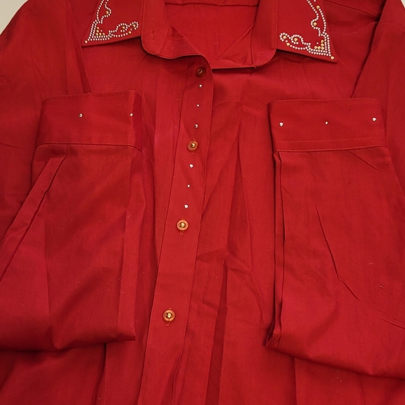 Vintage Red western button-up shirt size Large 14/16 - Picture 3 of 5